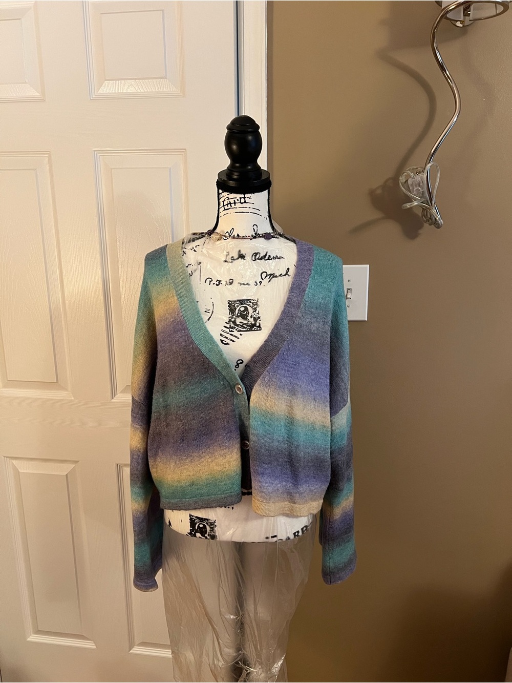 Beach Riot Women's Judith Cardigan Sweater - Pastel Multi color XL